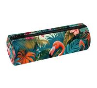 VAPOKF Federmäppchen mit Flamingos, PU-Leder, Stifteetui, Münzbörse, Kosmetiktasche, Make-up-Tasche für Studenten, Schreibwaren, Schule, Büro, Aufbewahrung