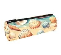VAPOKF Federmäppchen mit Muscheln auf Meerwasser und Sand, Münzbörse, Kosmetiktasche, Make-up-Tasche für Studenten, Schreibwaren, Schule, Büro, Aufbewahrung