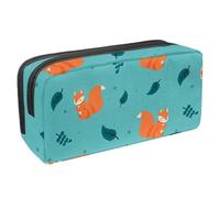 VAPOKF Federtasche, Federmäppchen Studentenetui für Teenager Jungen Mädchen Schulbedarf - Herbst Cartoon Fuchs Muster, Mehrfarbig, 2.3x8.2x3.9in/6x21x10cm, Tasche Organizer, blau/lila,