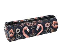 VAPOKF Flamingo Federmäppchen aus PU-Leder für Stifte, Münzen, Kosmetik, Make-up-Tasche für Studenten, Schreibwaren, Schule, Büro, Aufbewahrung