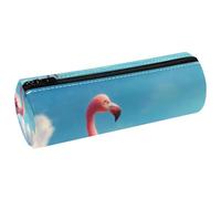 VAPOKF Flamingo Federmäppchen aus PU-Leder für Stifte, Münzen, Kosmetik, Make-up-Tasche für Studenten, Schreibwaren, Schule, Büro, Aufbewahrung