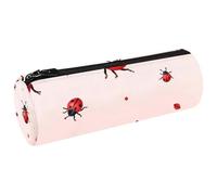 VAPOKF Marienkäfer rote Lippen, gepunktet, Leinen, Federmäppchen, Münzbörse, Kosmetiktasche, Make-up-Tasche für Studenten, Schreibwaren, Schule, Büro, Aufbewahrung