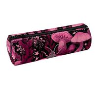 VAPOKF Stifteetui aus PU-Leder mit rosafarbenem Motten-Design, Münzgeldbörse, Kosmetiktasche, Make-up-Tasche für Studenten, Schreibwaren, Schule, Büro, Aufbewahrung