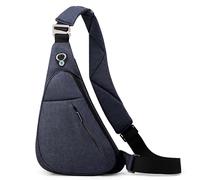 VARLIVOO Herren Sling Bag Brusttasche für Herren Schultertasche Hiking Fitness Radfahren Chest Bag Sporttasche Umhängetaschen Wasserdicht Polyester Blau B