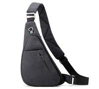 VARLIVOO Herren Sling Bag Brusttasche für Herren Schultertasche Hiking Fitness Radfahren Chest Bag Sporttasche Umhängetaschen Wasserdicht Polyester Schwarz B
