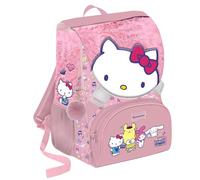 VARZI Hello Kitty erweiterbarer Schulrucksack: praktisch, geräumig und langlebig, mit farbenfrohem und funktionalem Design für Kinder, perfekt für Bücher und Schulzubehör 1956, Rosa, M