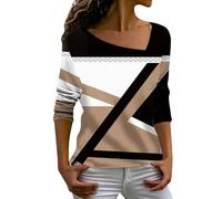 Vasreyy blusen Damen Pullover Winter Oberteil elegant sexy festlich Rotes Oberteile Fledermaus Shirt Pulli（M, Khaki