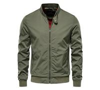 Vasreyy Herren Jacke Winter Leicht Full Zip Motorrad Stehkragen Bikerjacke Biker Motorradjacke mit Reißverschluss Freizeit Übergangsjacke Outdoor Oberbekleidung Winter Zipper Freizeitjacke für Männer