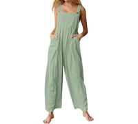 Vasreyy Jumpsuit+Damen+Sommer Junpsuit Jumpsuit Damen Festlich Große Größen Elegant Blumenmuster Ärmellos Elastische JumpsuitCasual Lose Weites Bein Playsuit Mit Taschen Overall