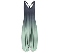 Vasreyy Jumpsuit Lang Damen Elegant Sommer Playsuit Blumenmuster Ärmellos Elastische Falten Casual Lose Weites Bein Mit Große Taschen Overall