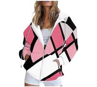 Vasreyy Meine Bestellung Damen Pullover Winter Damen Sweatshirt Vintage Hoodie Hoodie Y2K Kapuzenjacke Mit Tasche Reißverschluss Sweatshirt Mit Kapuze Pullover Damen Weihnachten (Pink, XXL)