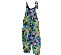 Vasreyy overall jumpsuit damen sexy sommer Latzhose Weiß Women's Summer Suit Playsuit Schwarz Leinen Kleidung Weites Bein(L, Grün)