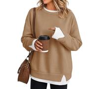 Vasreyy Pullover Damen Sweatshirt Oversize Einfarbig Rundhals Langarm Pullover Sweater Basic Sweatshirts Casual Top Elegant Oberteile Locker Lamgarmshirt Streetwear Herbst Mode Outfits Fleecepullover