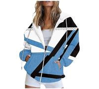 Vasreyy Sale Angebote Oversize Sweatshirt Damen Jacken Damen Hoodie Mädchen Sweatshirtjacke Y2K Kapuzenjacke Mit Tasche Reißverschluss Sweatshirt Mit Kapuze Pullover Damen V Ausschnitt (Blue, XL)