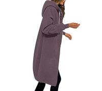 Vasreyy Sport Jacke Reflektierende Jeansjacke Pink Damen Frauen Einfarbig Lang Kapuzenjacke Hoodie Mit Kapuze Herbst Winter Warm Mantel Kapuzenpullover Winterjacke Strickjacke(Gray, M)