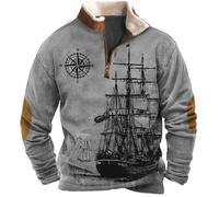 Vasreyy t-Shirt Oktoberfest Hemd Herren Decken Pullover hemdjacke Weihnachts T Shirt Hoodie Rot Yk2 Zip Up XXL Decke（XL, Dark Gray