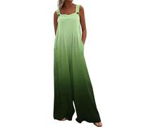 Vasreyy Wickelhose Damen Overall Sommer Kostüm Hosenanzug Große Größen Jumpsuit Latzkleid Elegant Festlich Latzhose(S,Dunkelgrün)