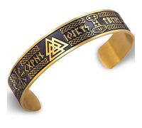 VASSAGO ASSAGO Wikinger Armband für Männer Frauen Nordische Runen Mjolnir Vegvisir Kompass Triskele Valknut Helm von Amulett Manschetten schmuck mit keltischem Knoten (Viking Armband-G)