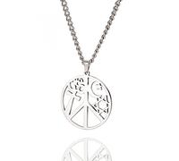 VASSAGO Coexist in Peace-Zeichen-Halskette, Om-Kreuz, Stern, Halbmond-Halskette, Davidstern, Halskette für Damen und Herren, religiöser Schmuck, Edelstahl