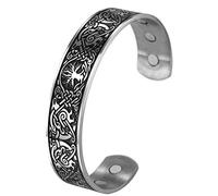 VASSAGO Edelstahl Baum des Lebens Manschette Armreif Wikinger keltischer Knoten Phönix Muster Gesundheitspflege Armbänder Metall Armband für Männer, 2.52’', Metall