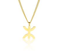 VASSAGO Halskette mit afrikanischem Berber Symbol afrikanische Halskette ethnische Berber Stamm islamisch muslimisch arabisch Schmuck Geschenk für Männer und Frauen (Gold Afrika Berber Halskette)