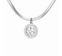 VASSAGO Klee Halskette für Frauen Edelstahl vier blättriges Kleeblatt Halskette zierliche Glücks klee Pendent Halskette Trendy niedlich einfache Damen Schmuck Geschenk