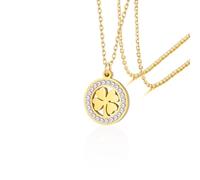 VASSAGO Klee Halskette für Frauen Edelstahl vier blättriges Kleeblatt Halskette zierliche Glücks klee Pendent Halskette Trendy niedlich einfache Damen Schmuck Geschenk