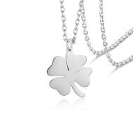 VASSAGO Klee Halskette für Frauen Edelstahl vier blättriges Kleeblatt Halskette zierliche Glücks klee Pendent Halskette Trendy niedlich einfache Damen Schmuck Geschenk