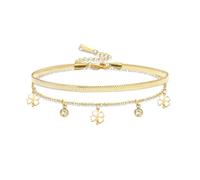 VASSAGO Kleeblatt-Armband für Damen, Edelstahl, vierblättriges Kleeblatt-Armband, Glücksglieder-Armband, trendiger Schmuck, Geschenke für Frauen, Einheitsgröße, Edelstahl, Kein Edelstein