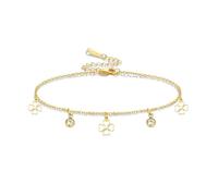 VASSAGO Kleeblatt-Armband für Damen, Edelstahl, vierblättriges Kleeblatt-Armband, Glücksglieder-Armband, trendiger Schmuck, Geschenke für Frauen, Eine Größe, Edelstahl, Kein Edelstein