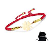 VASSAGO Kleeblatt-Armband für Damen, Edelstahl, vierblättriges Kleeblatt-Armband, Glücksglieder-Armband, trendiger Schmuck, Geschenke für Frauen, One Size, Edelstahl, Kein Edelstein