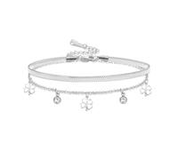 VASSAGO Kleeblatt-Armband für Damen, Edelstahl, vierblättriges Kleeblatt-Armband, Glücksglieder-Armband, trendiger Schmuck, Geschenke für Frauen, Einheitsgröße, Edelstahl, Kein Edelstein