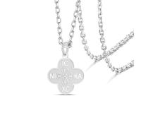 VASSAGO Orthodoxes Kreuz Halskette IC XC NIKA vier blättriges Kleeblatt Jesus Christus Anhänger Ost griechisch Byzanti nisches Kreuz Halskette Christliche Religiöse Amulett Schmuck Frauen Männer