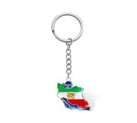 VASSAGO Schlüsselanhänger mit iranischer Karte, Persien, Löwe und Sonnenkrone/Faravahar/Derafsh Kaviani-Anhänger, persische iranische Flagge, Schmuck, Silber 1, One size