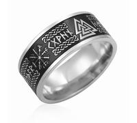 VASSAGO Wikinger Ringe für Männer Frauen Nordische Runen Mjolnir Vegvisir Kompass Triskele Valknut Helm der Amulett Ring keltischen Knoten Triquetra Ring Größe 7-12