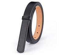 Vatee's Echtleder-Ersatzgürtel für Damen, ohne Schnalle, Gürtel, Breite 29 mm/20 mm - Schwarz - 28/30W US