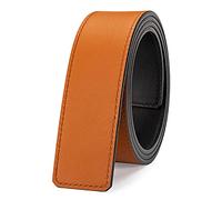 Vatee's Herren-Ersatz-Gürtel aus echtem Leder, wendbar, ohne Schnalle, 3,4 cm/4,1 cm breit, H275: gelb/schwarz, XX-Large