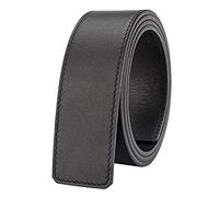 Vatee's Herren-Ersatz-Gürtel aus echtem Leder, wendbar, ohne Schnalle, 3,4 cm/4,1 cm breit, H275: Schwarz / Schwarz, XX-Large