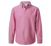 VATPAVE Jungen Kleiderhemden Langarm Knopfleiste Hemden Formelle Uniform Solid Oxford Hemd für Kinder 10 Rot