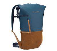 VAUDE Cityrucksack CityGo II 23 Liter Blau, wasserdichter Rucksack Damen & Herren, leichter Daypack für Städtetrips mit Laptop-Fach, Rolltop Rucksack ideal für den urbanen Alltag