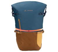 VAUDE Cityrucksack CityGo II 23 Liter Blau, wasserdichter Rucksack Damen & Herren, leichter Daypack für Städtetrips mit Laptop-Fach, Rolltop Rucksack ideal für den urbanen Alltag