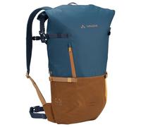 VAUDE Cityrucksack CityGo II 23 Liter Blau, wasserdichter Rucksack Damen & Herren, leichter Daypack für Städtetrips mit Laptop-Fach, Rolltop Rucksack ideal für den urbanen Alltag