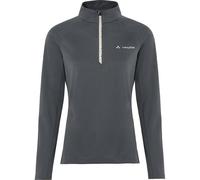 Langarmshirt VAUDE, Damen, Gr. 40, grau (graphite), Web, Obermaterial: 100% Polyester, hoch geschlossener Ausschnitt, Raglanärmel,eng eingefasste Kante, Shirts Langarmshirt, sportlicher Stil, für Trek
