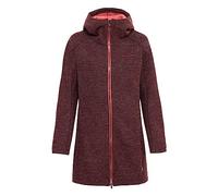VAUDE Damen Mantel Tinshan Coat III, moderner Wollmix-Mantel mit weichem Fleece-Innenfutter, dark cherry, 36