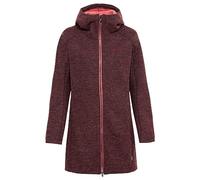 VAUDE Damen Mantel Tinshan Coat III, moderner Wollmix-Mantel mit weichem Fleece-Innenfutter, dark cherry, 38
