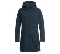 VAUDE Damen Mantel Tinshan Coat III, moderner Wollmix-Mantel mit weichem Fleece-Innenfutter, dark sea, 44