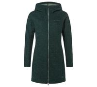 VAUDE Damen Mantel Tinshan Coat III, moderner Wollmix-Mantel mit weichem Fleece-Innenfutter, deep pond, 36