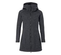VAUDE Damen Mantel Tinshan Coat III, moderner Wollmix-Mantel mit weichem Fleece-Innenfutter, phantom black, 36