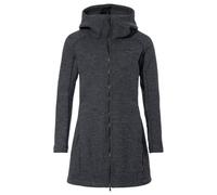 VAUDE Damen Mantel Tinshan Coat III, moderner Wollmix-Mantel mit weichem Fleece-Innenfutter, phantom black, 42
