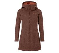 VAUDE Damen Mantel Tinshan Coat III, moderner Wollmix-Mantel mit weichem Fleece-Innenfutter, tobacco, 44